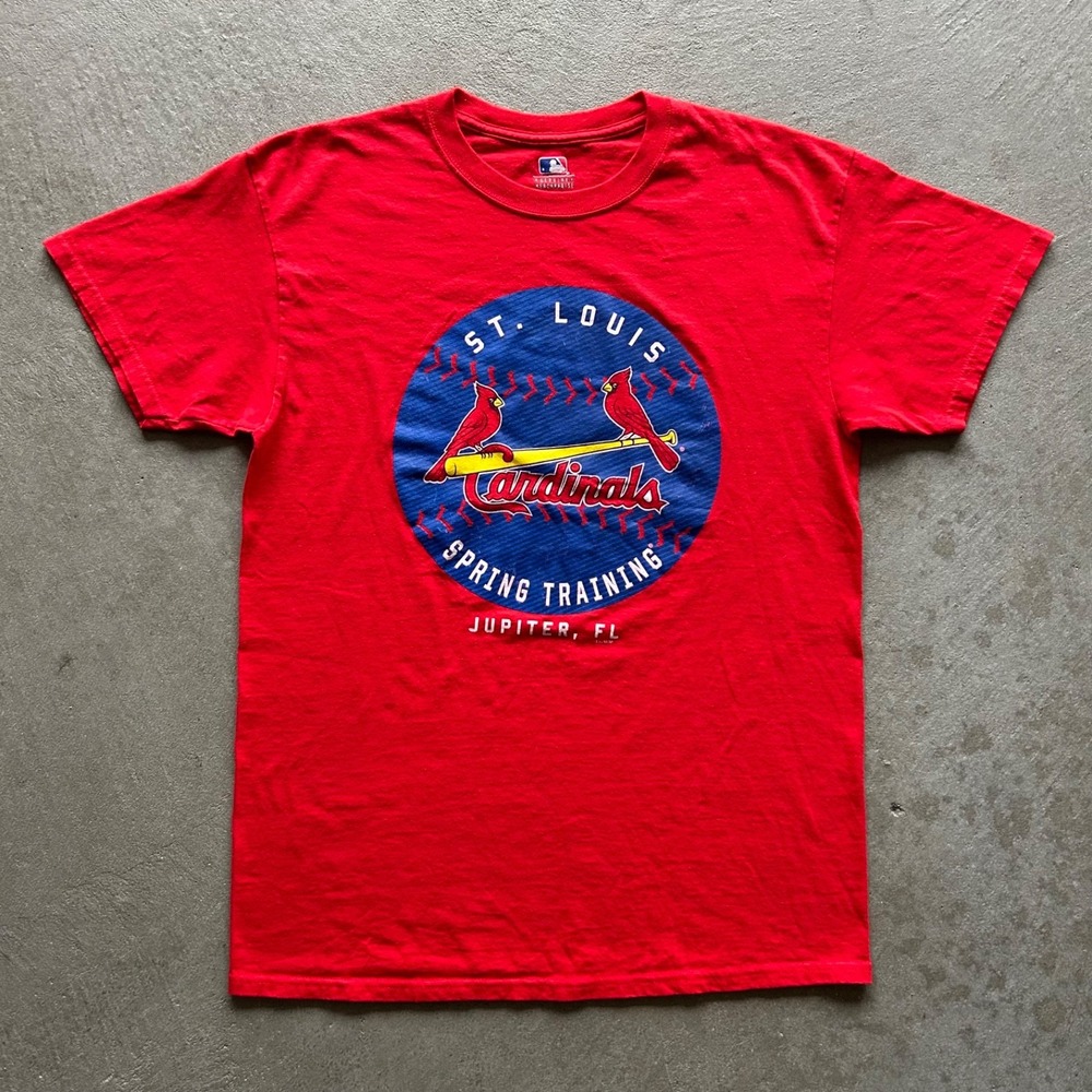 Vintage St Louis Cardinals Spring Training Shirt Size Medium Red MLB Baseball